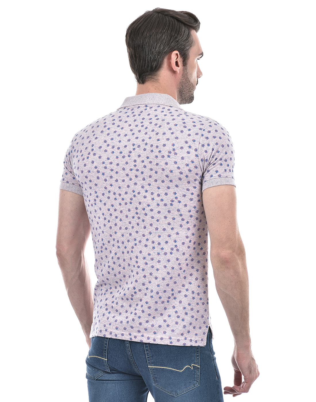 Numero Uno Men Floral Print Pink T-Shirt